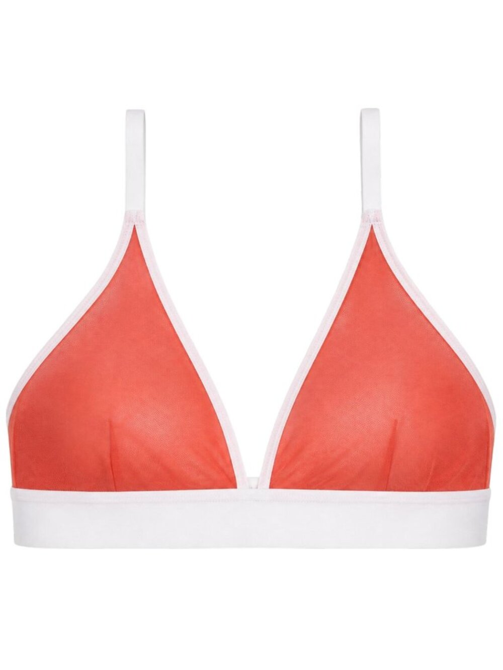 Negative Underwear Sieve Triangle Bra Wireless Coral White Size 4